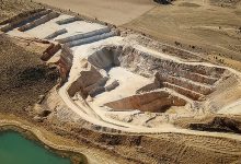 An open phosphate mine.