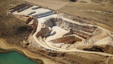 An open phosphate mine.